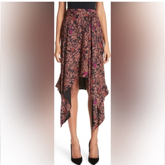 PROENZA SCHOULER Asymmetric printed crepe skirt BLACK LABEL NWT - Picture 4 of 7